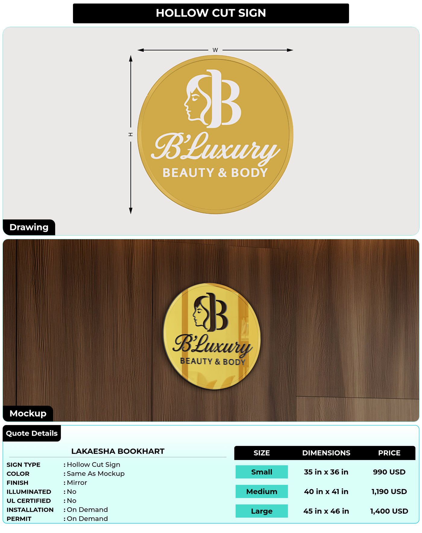CUSTOM MOCKUP SIGN FOR Lakaesha Bookhart