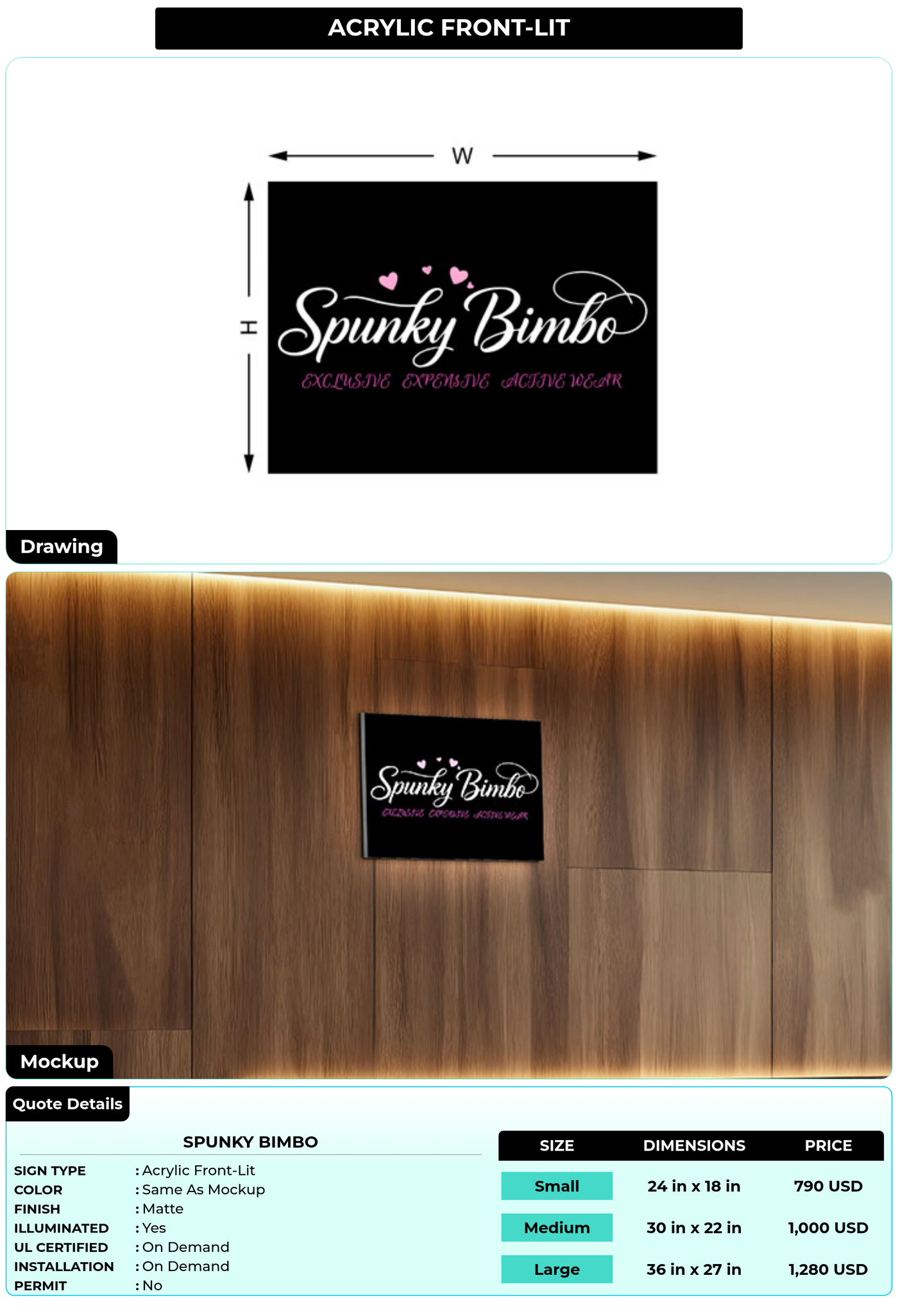 CUSTOM MOCKUP SIGN FOR Spunky bimbo