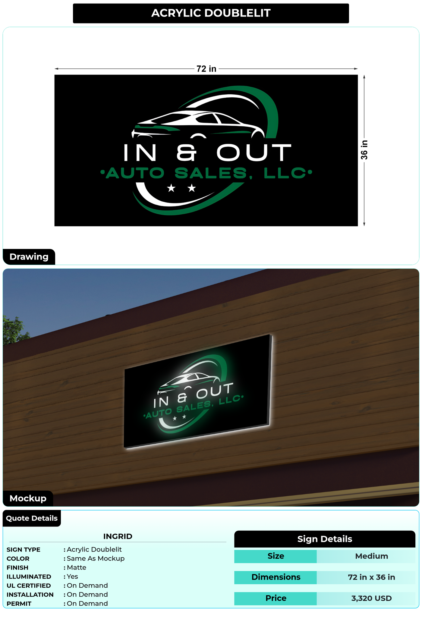 CUSTOM MOCKUP SIGN FOR Ingrid
