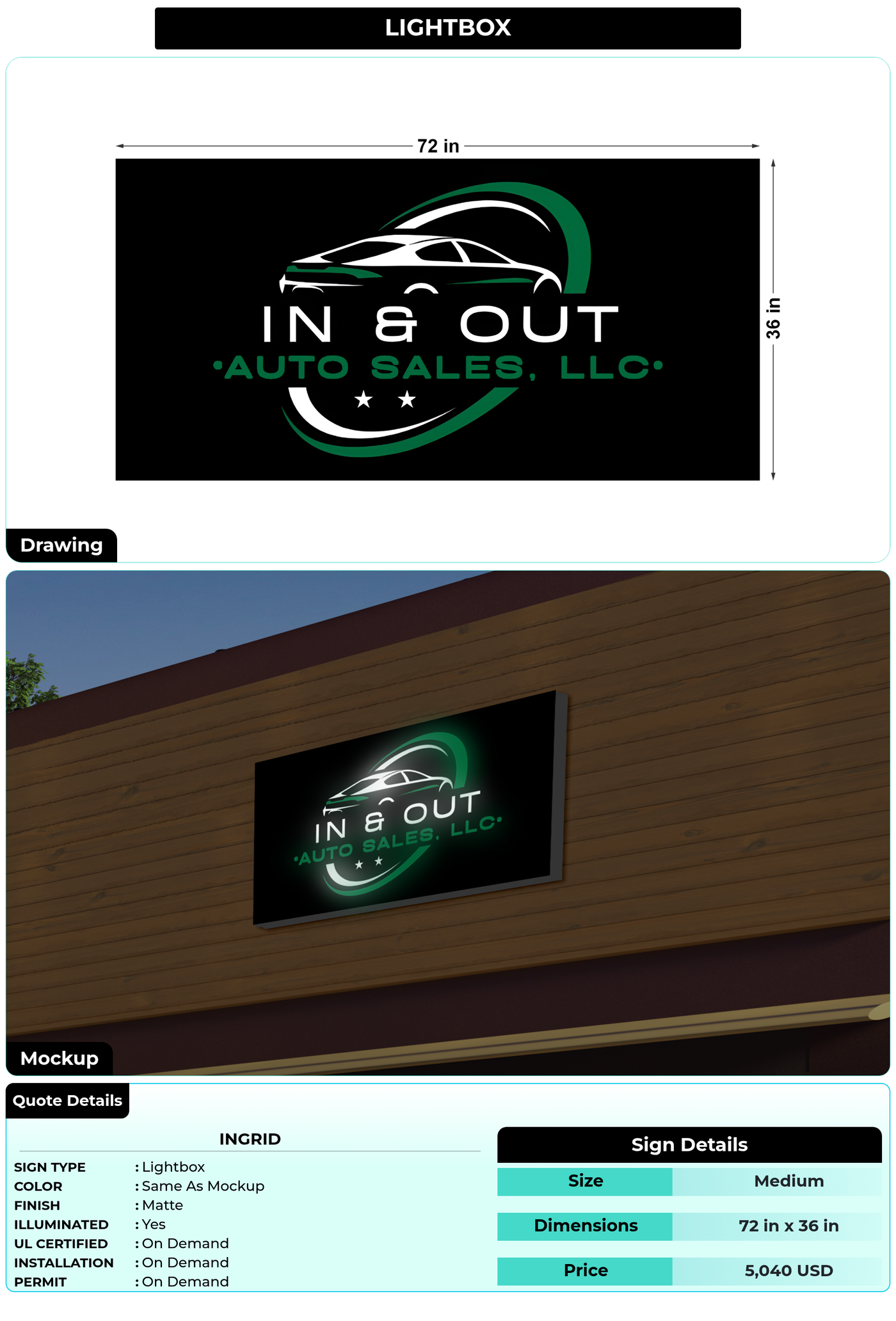 CUSTOM MOCKUP SIGN FOR Ingrid