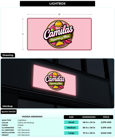 CUSTOM MOCKUP SIGN FOR Yadira medrano