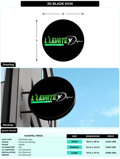 CUSTOM MOCKUP SIGN FOR Chantel price