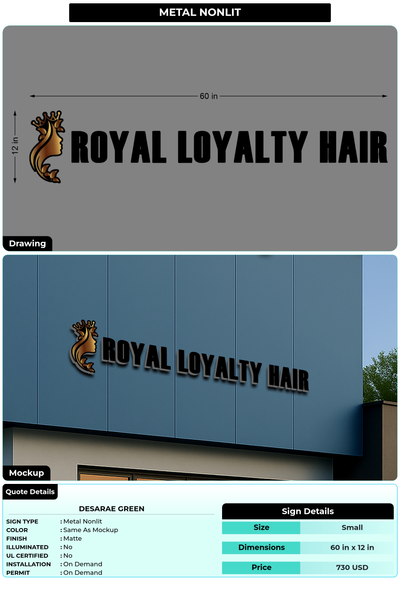 CUSTOM MOCKUP SIGN FOR Desarae Green