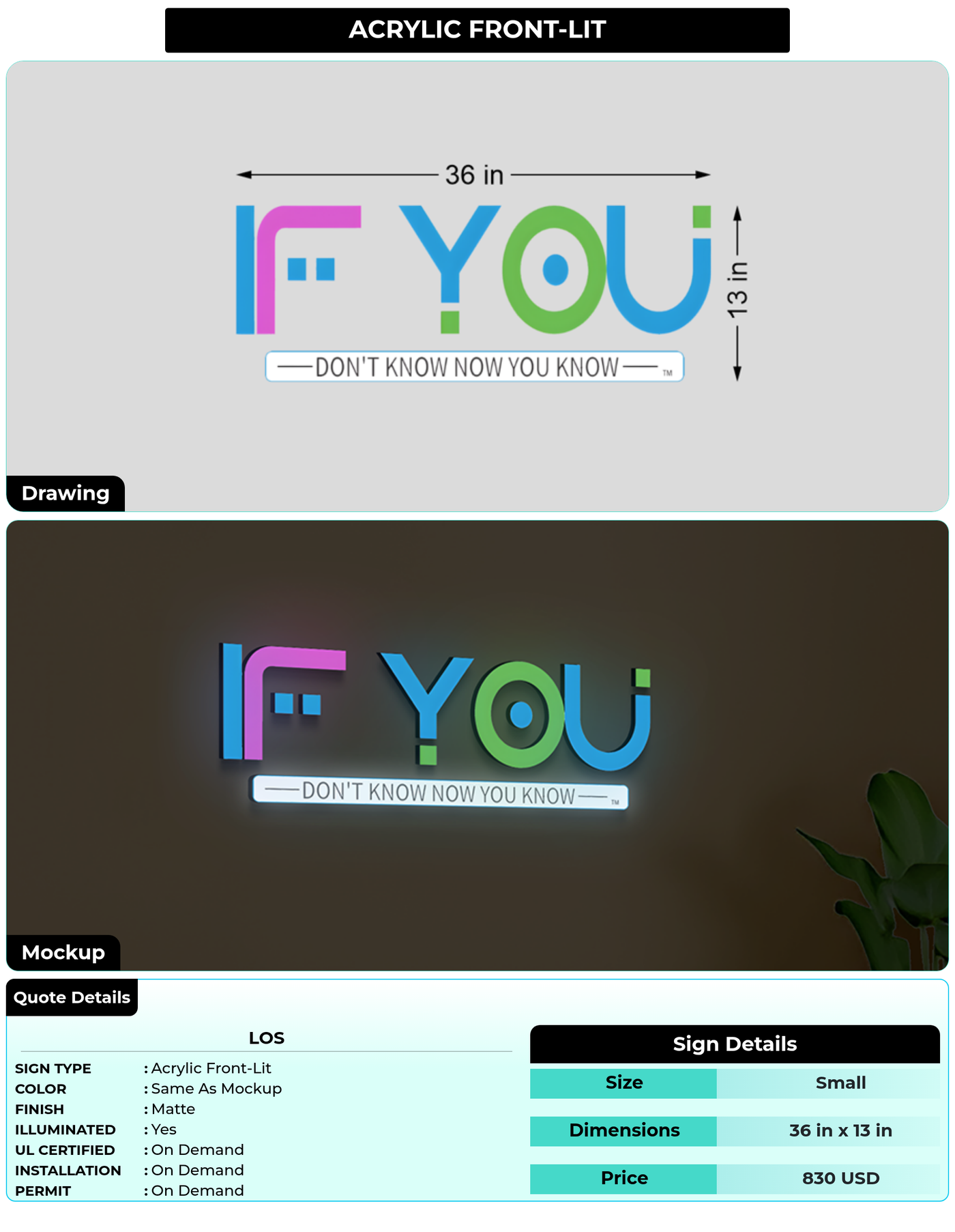 CUSTOM MOCKUP SIGN FOR Los