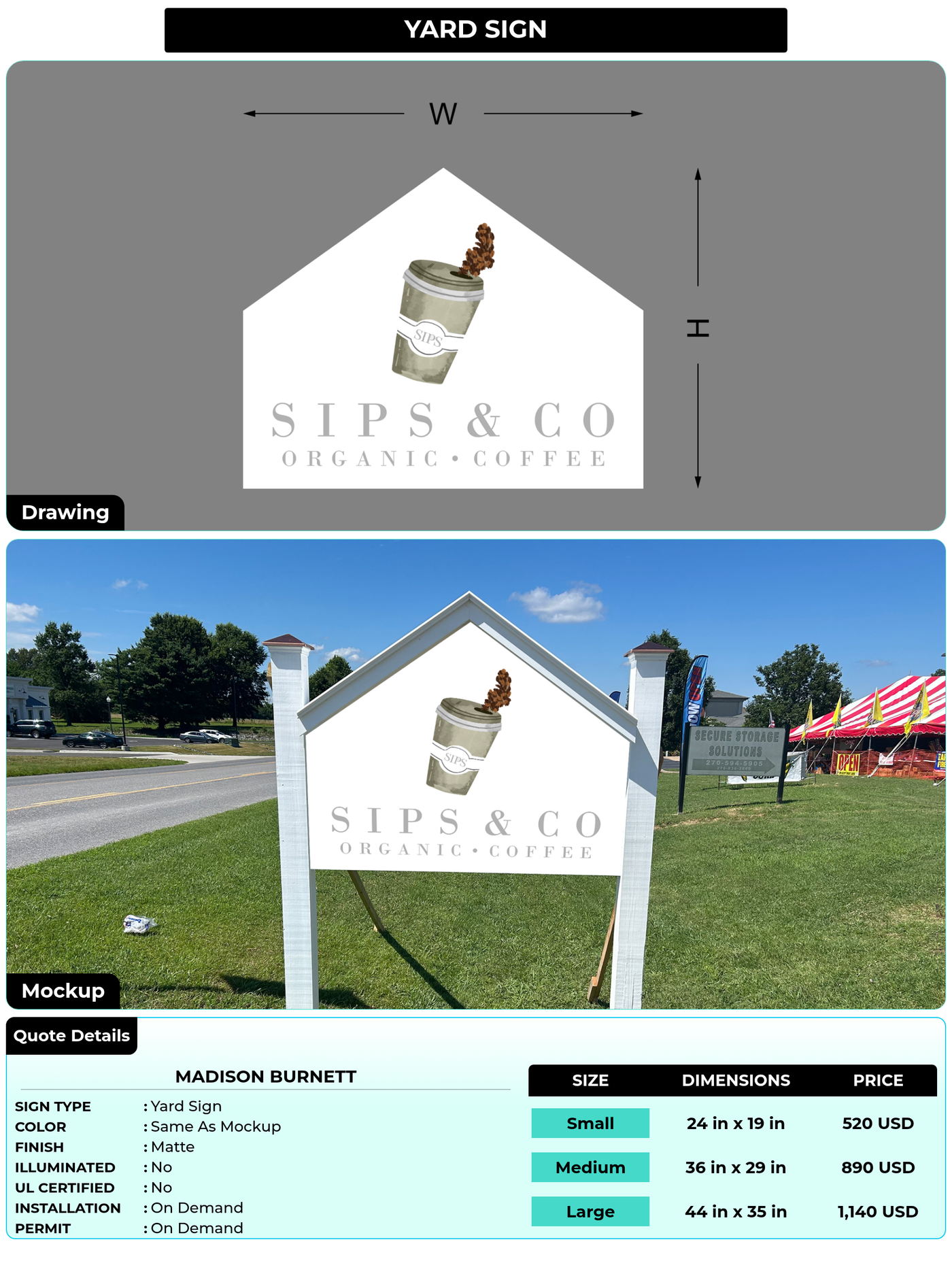 CUSTOM MOCKUP SIGN FOR Madison Burnett