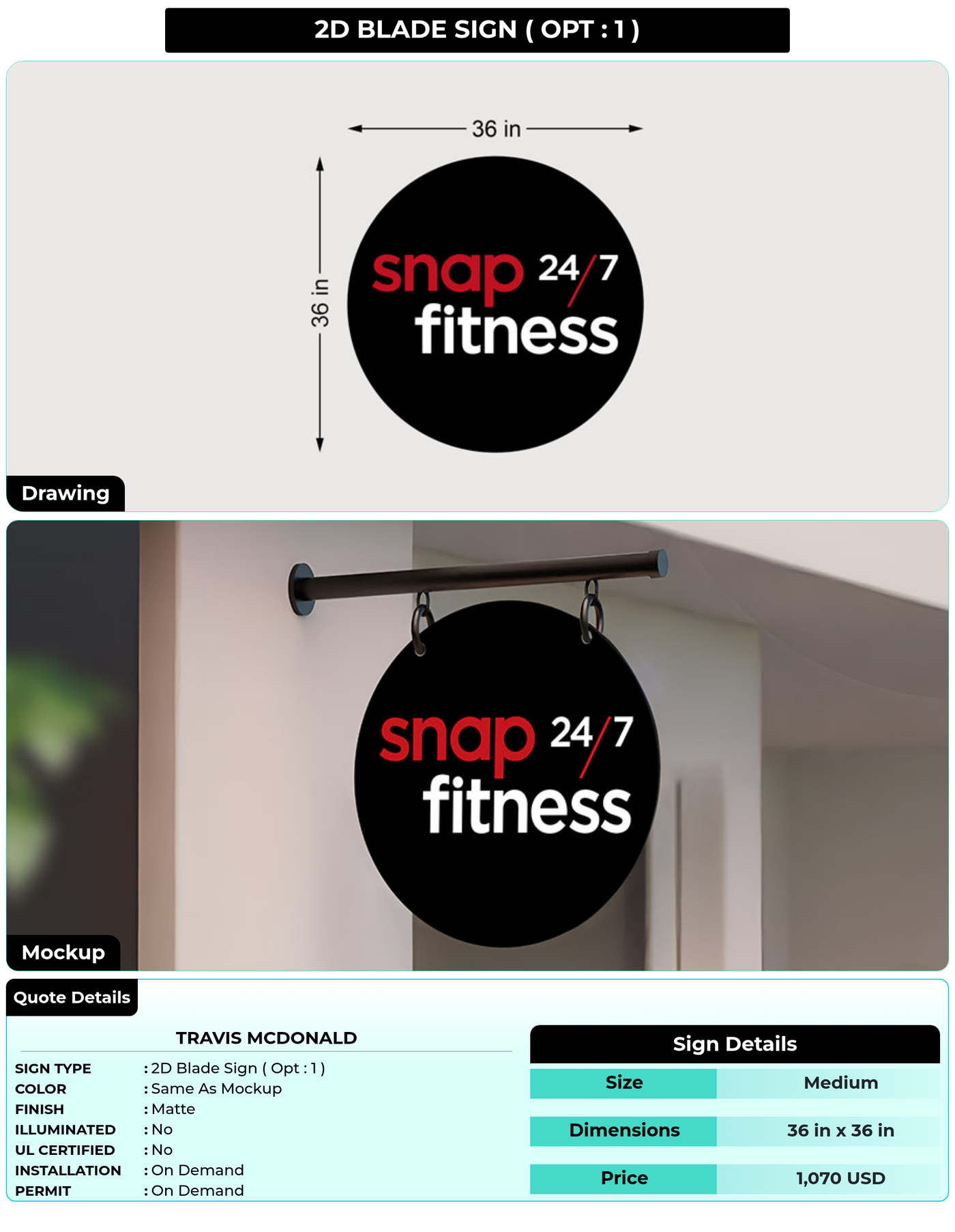 CUSTOM MOCKUP SIGN FOR travis mcdonald
