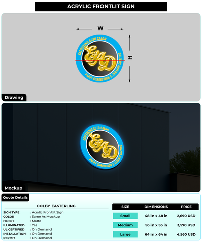 CUSTOM MOCKUP SIGN FOR Colby Easterling