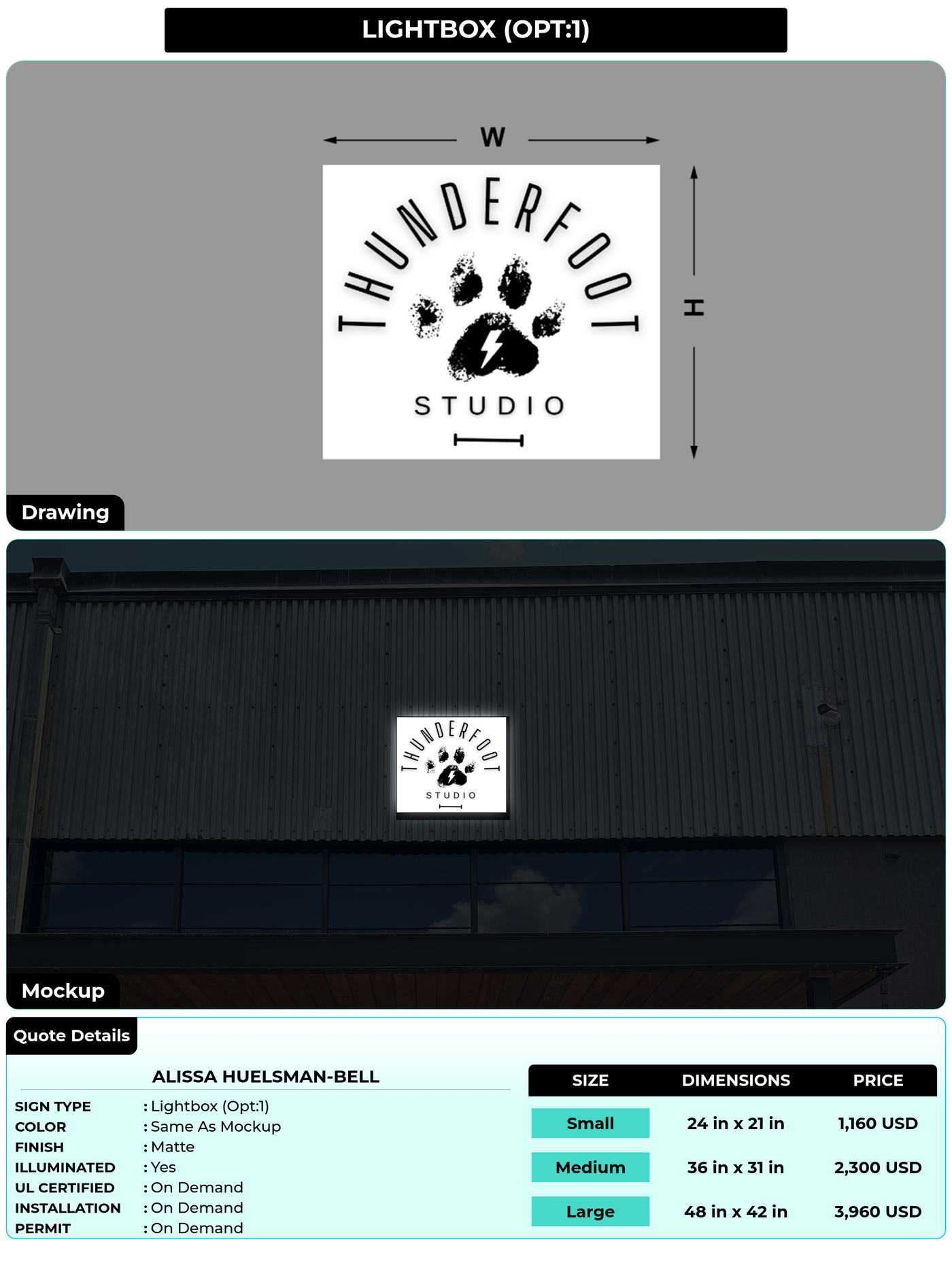 CUSTOM MOCKUP SIGN FOR Alissa Huelsman-Bell