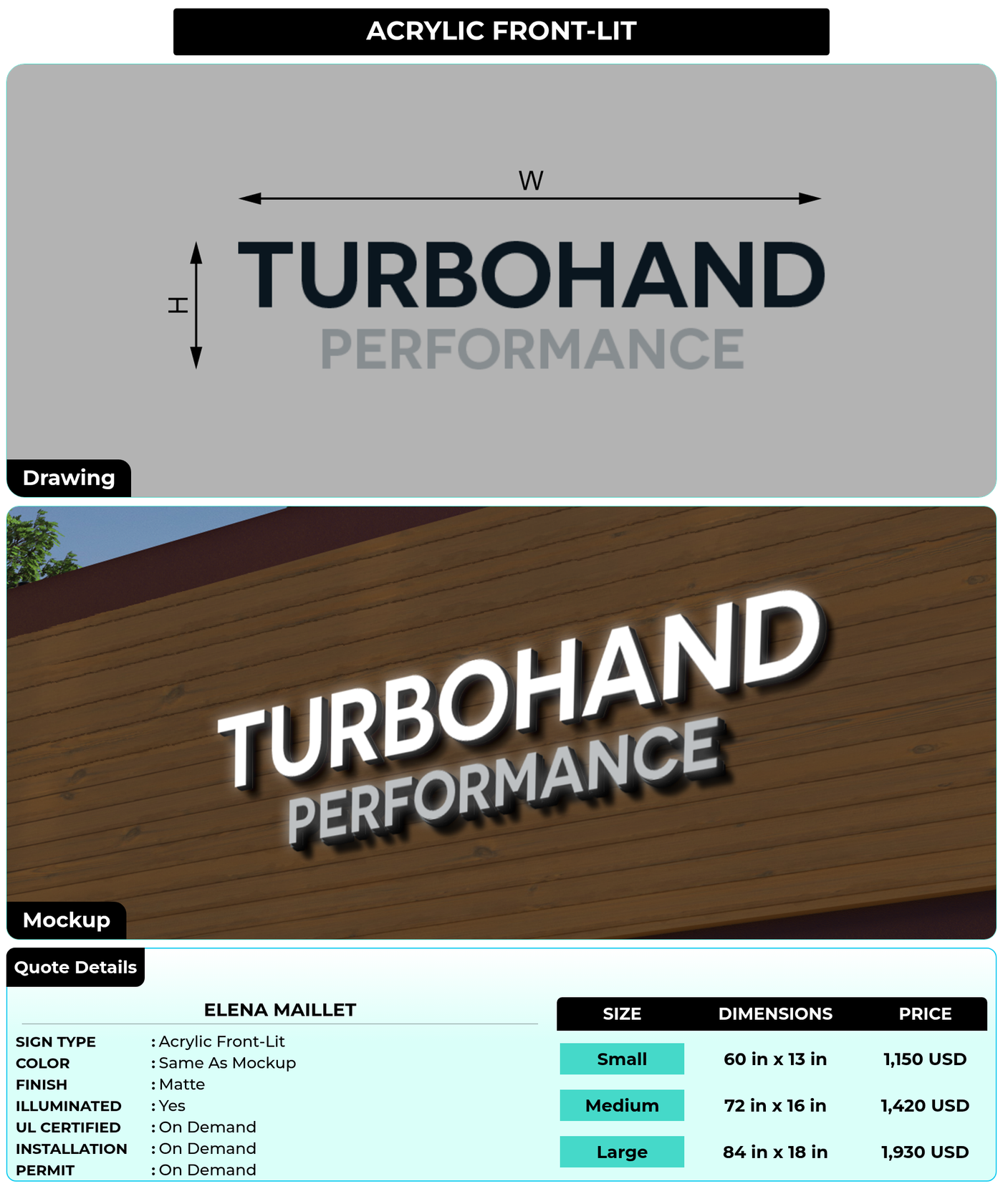 CUSTOM MOCKUP SIGN FOR Elena maillet