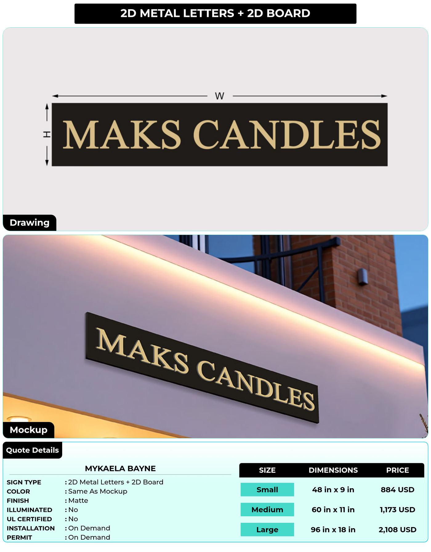 CUSTOM MOCKUP SIGN FOR Mykaela Bayne