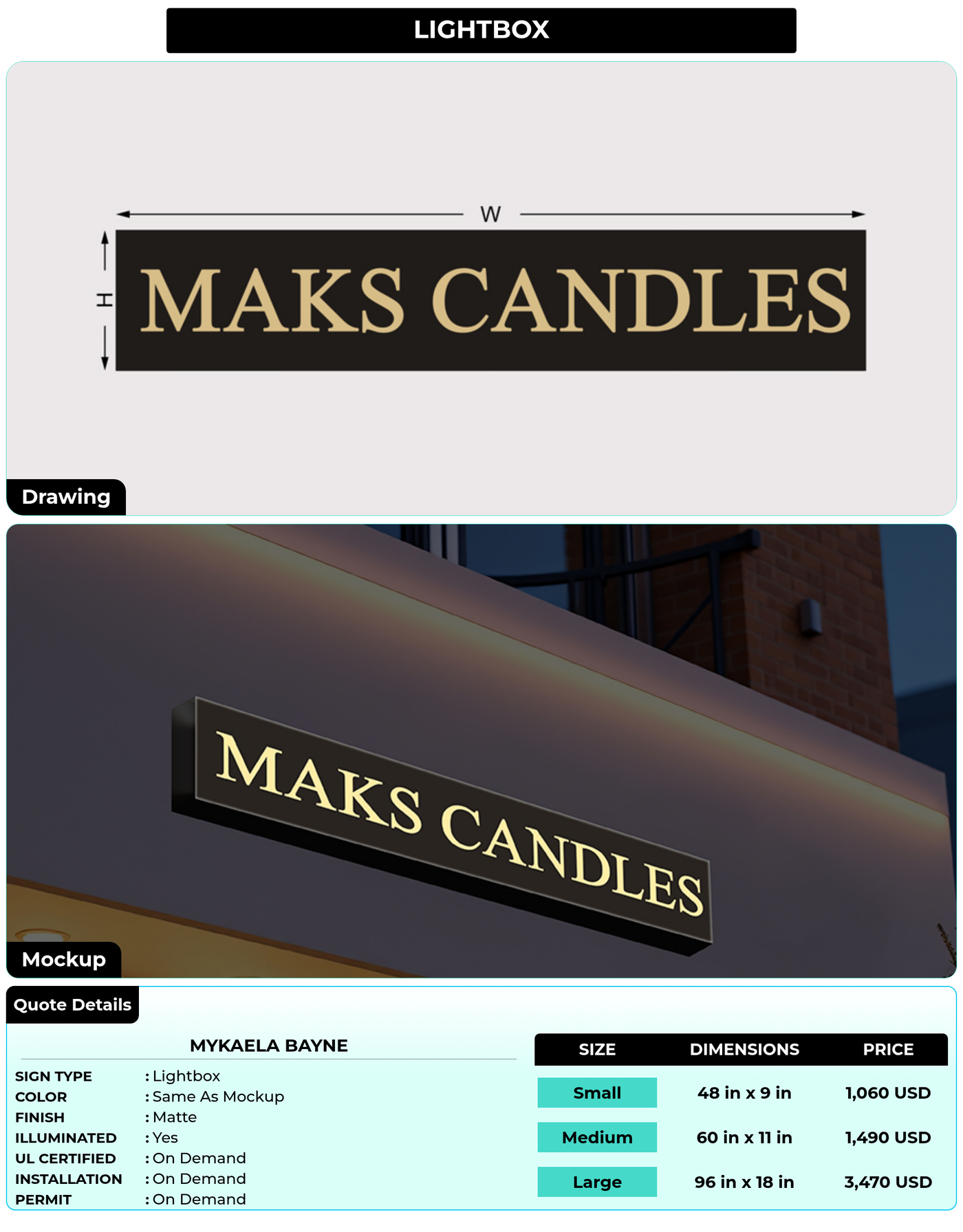 CUSTOM MOCKUP SIGN FOR Mykaela Bayne
