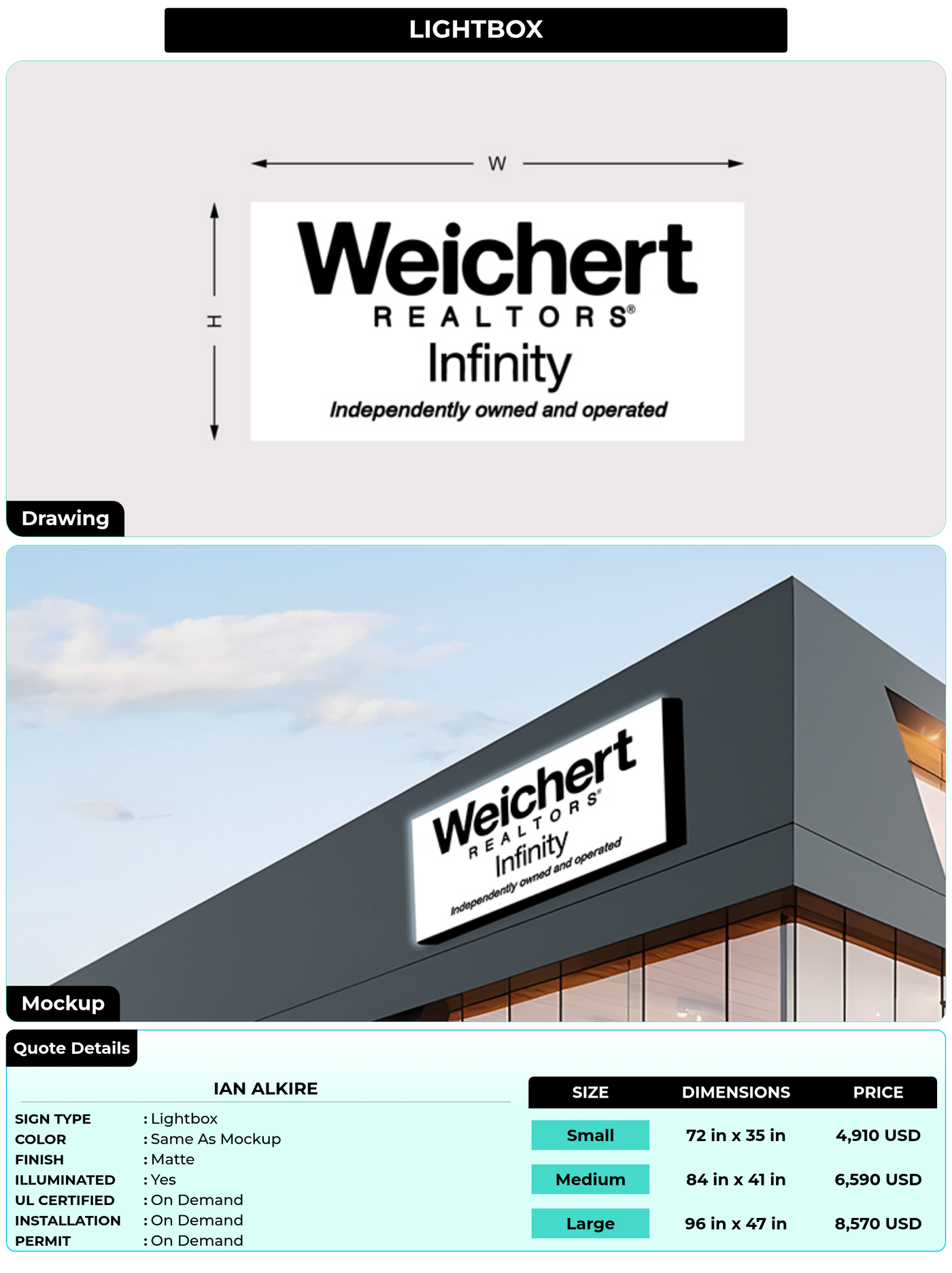 CUSTOM MOCKUP SIGN FOR Ian Alkire