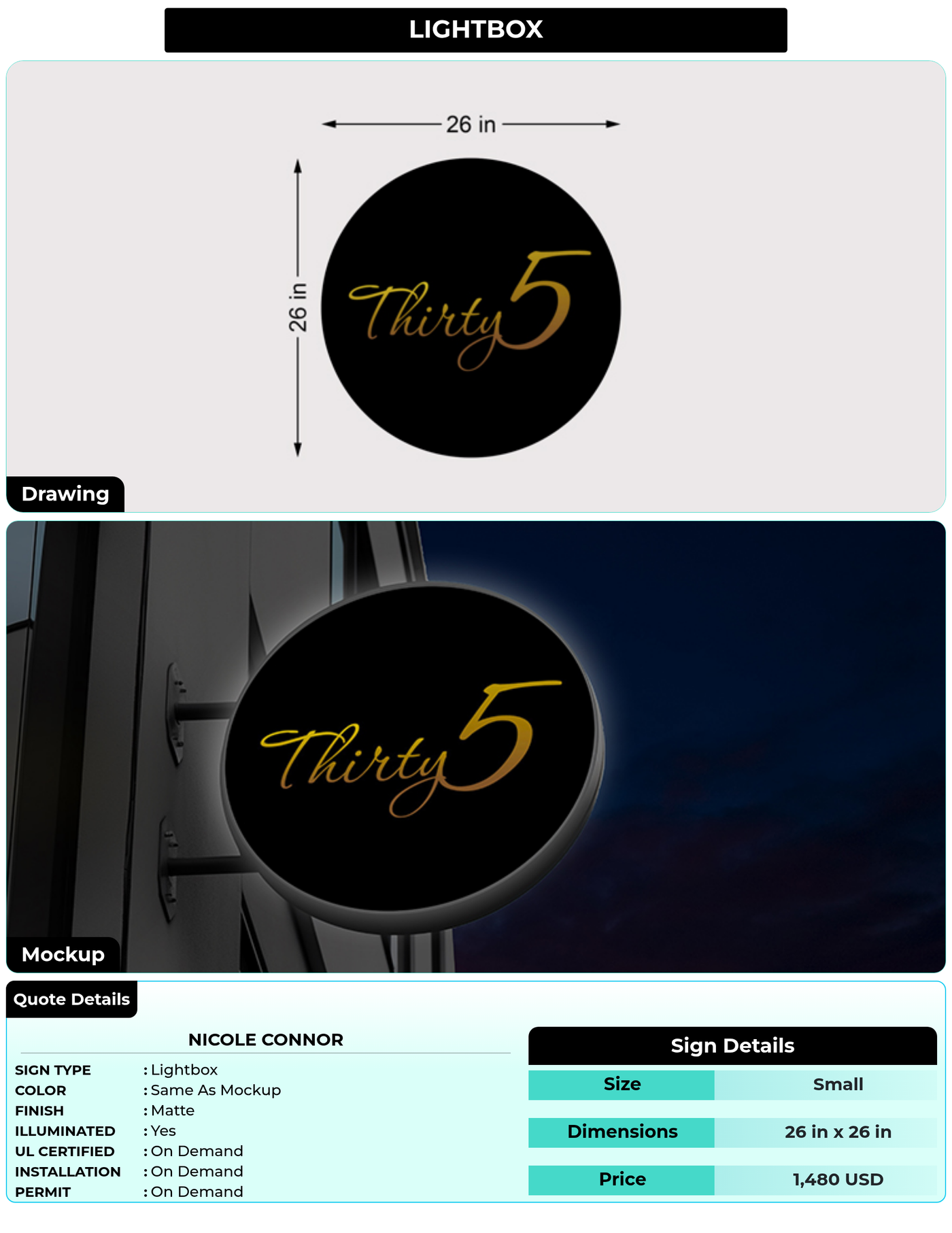CUSTOM MOCKUP SIGN FOR Nicole Connor