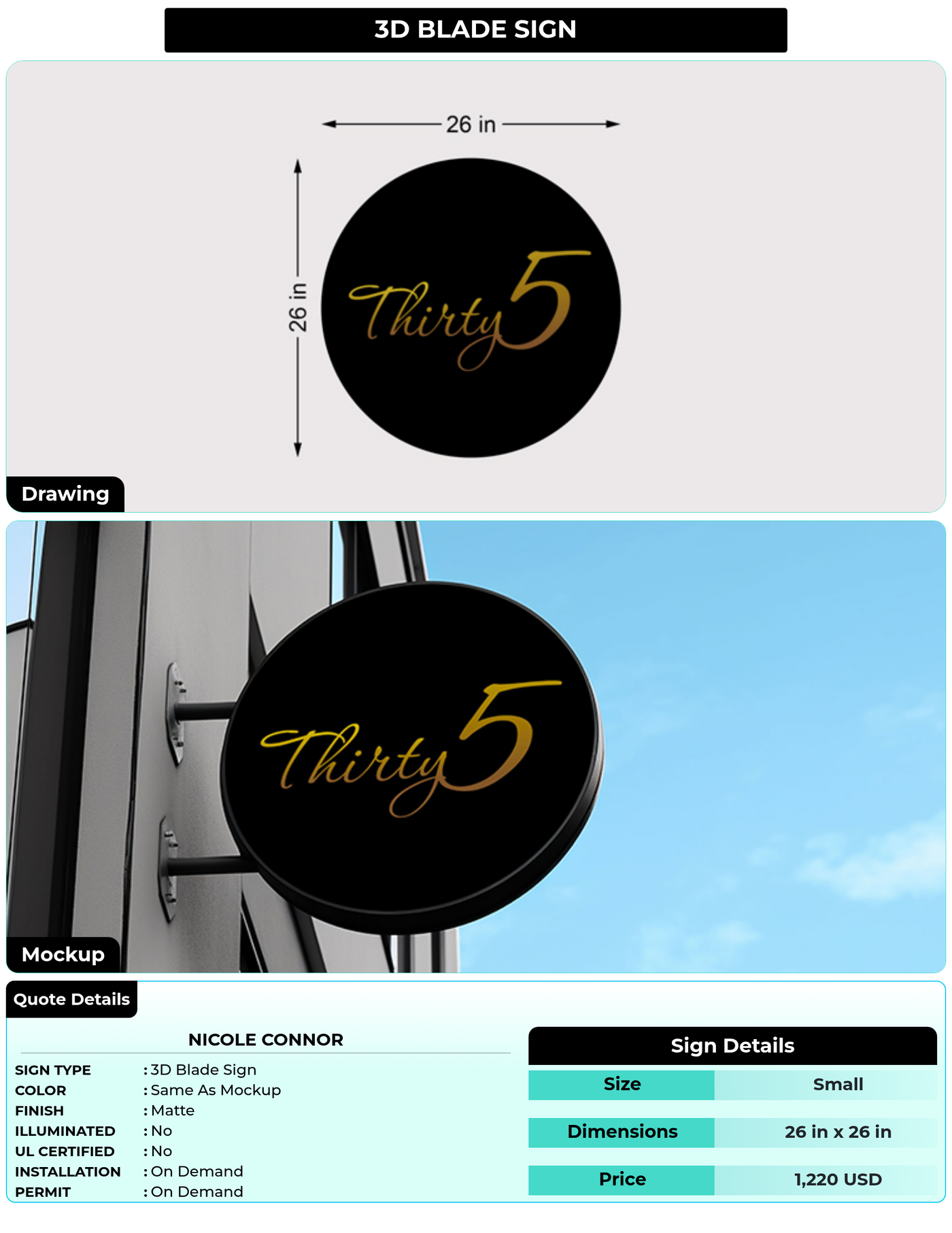 CUSTOM MOCKUP SIGN FOR Nicole Connor