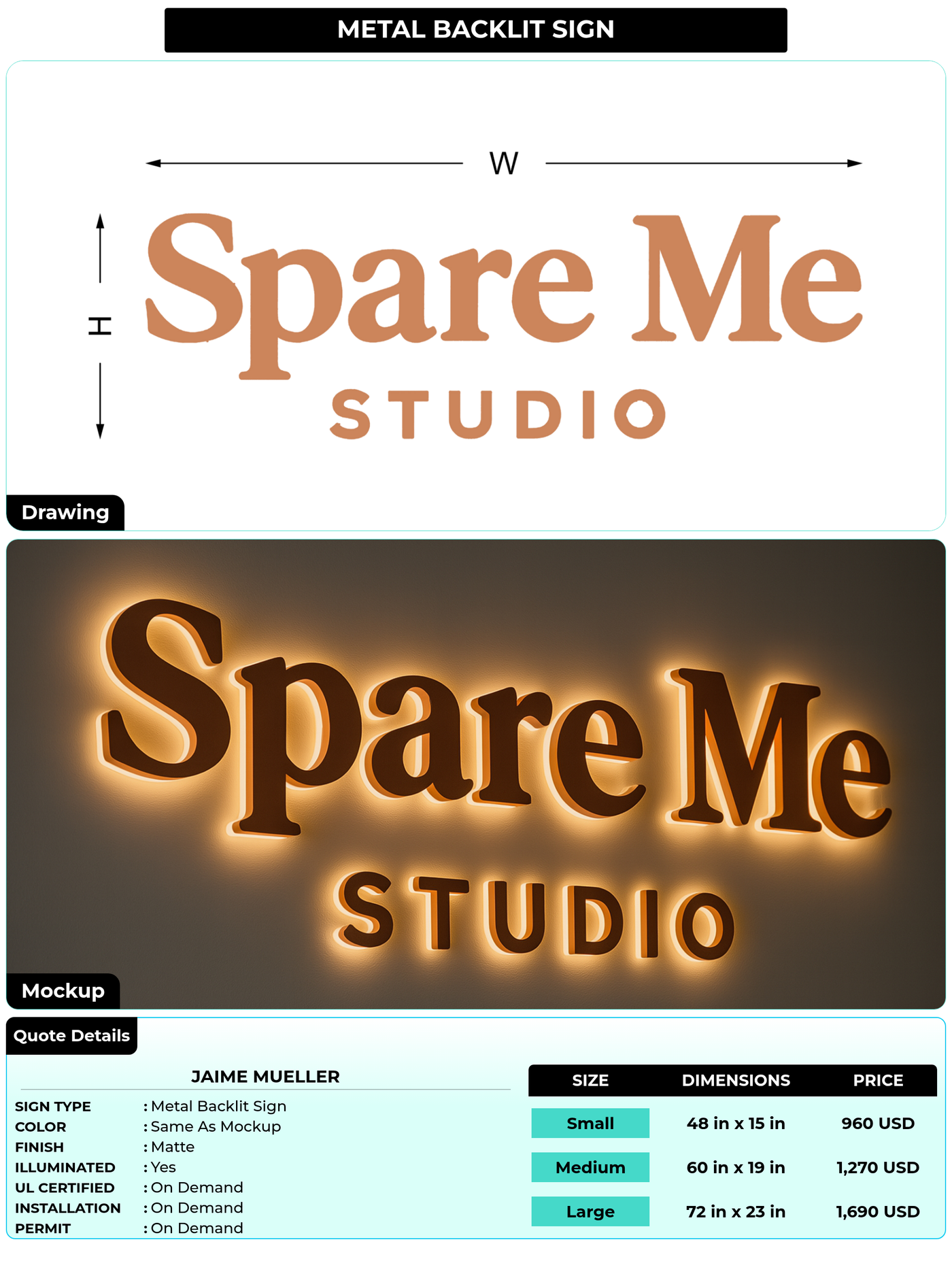 CUSTOM MOCKUP SIGN FOR Jaime Mueller