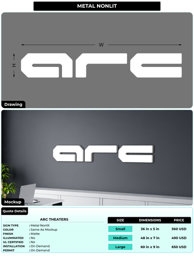 CUSTOM MOCKUP SIGN FOR ARC Theaters
