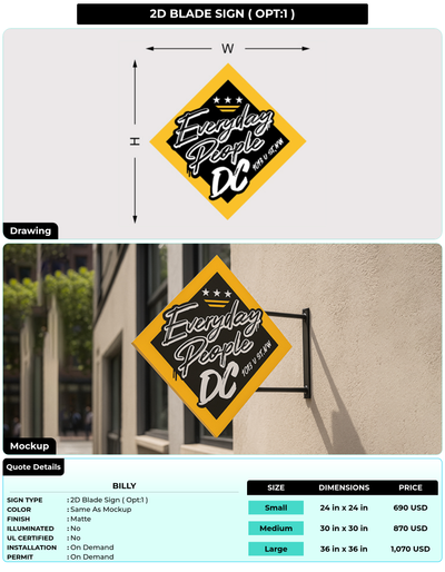 CUSTOM MOCKUP SIGN FOR Billy