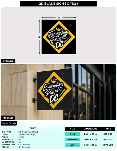 CUSTOM MOCKUP SIGN FOR Billy
