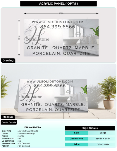 CUSTOM MOCKUP SIGN FOR Diana Rivera