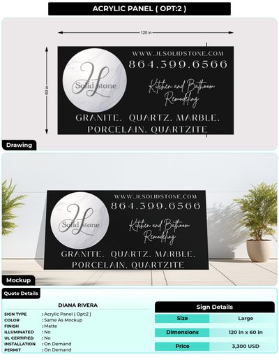 CUSTOM MOCKUP SIGN FOR Diana Rivera