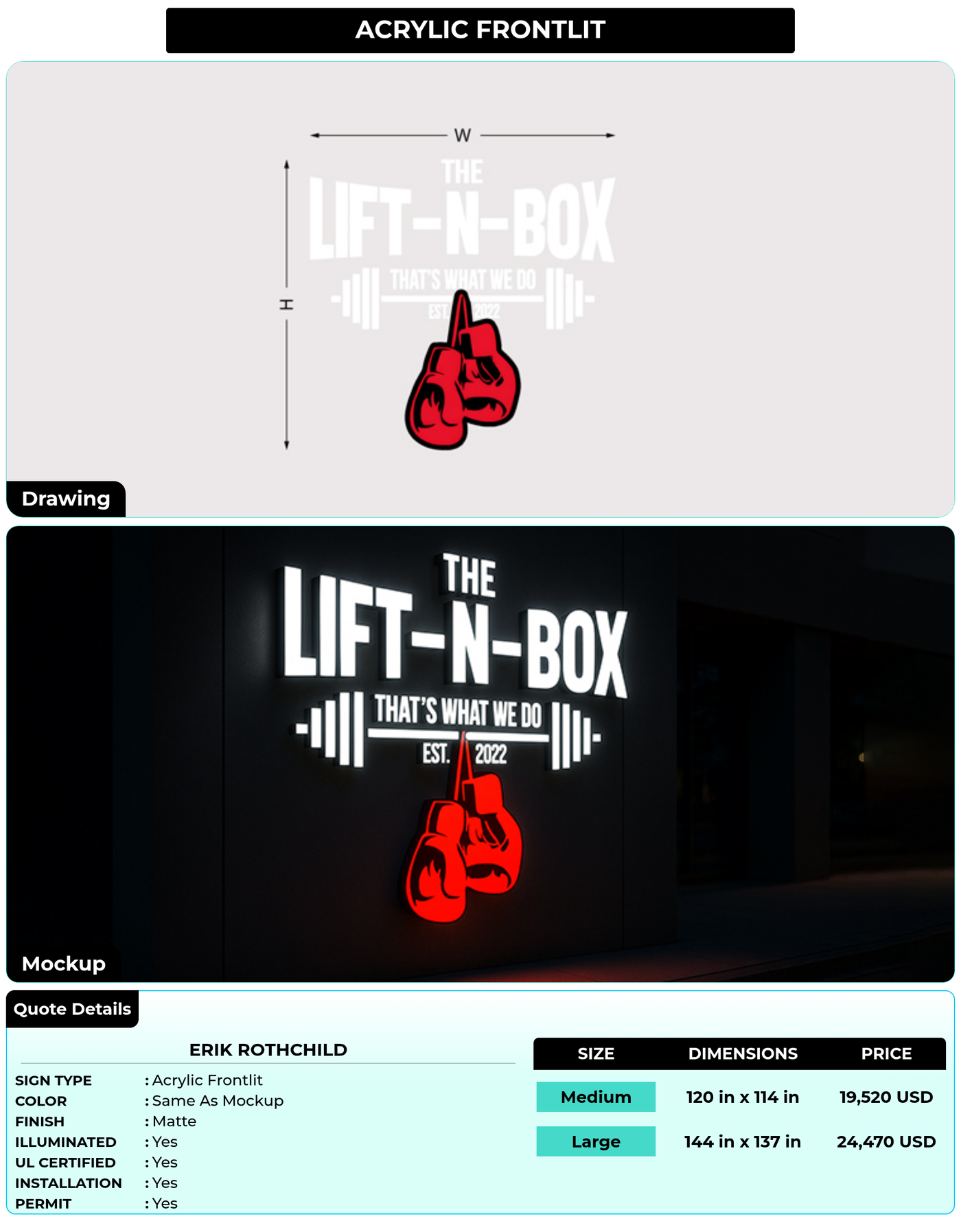 CUSTOM MOCKUP SIGN FOR Erik Rothchild
