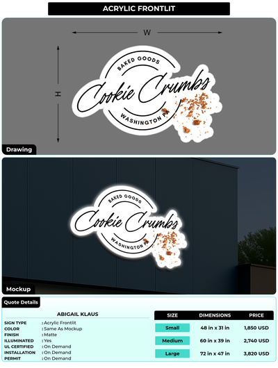 CUSTOM MOCKUP SIGN FOR Abigail Klaus