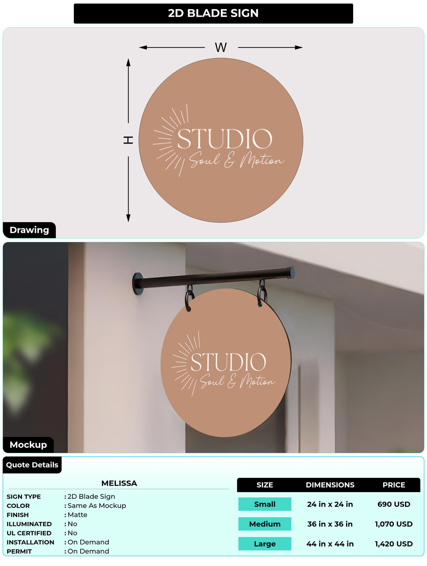 CUSTOM MOCKUP SIGN FOR Melissa