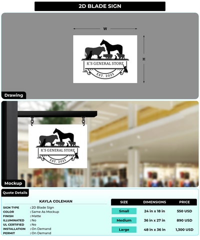 CUSTOM MOCKUP SIGN FOR Kayla Coleman