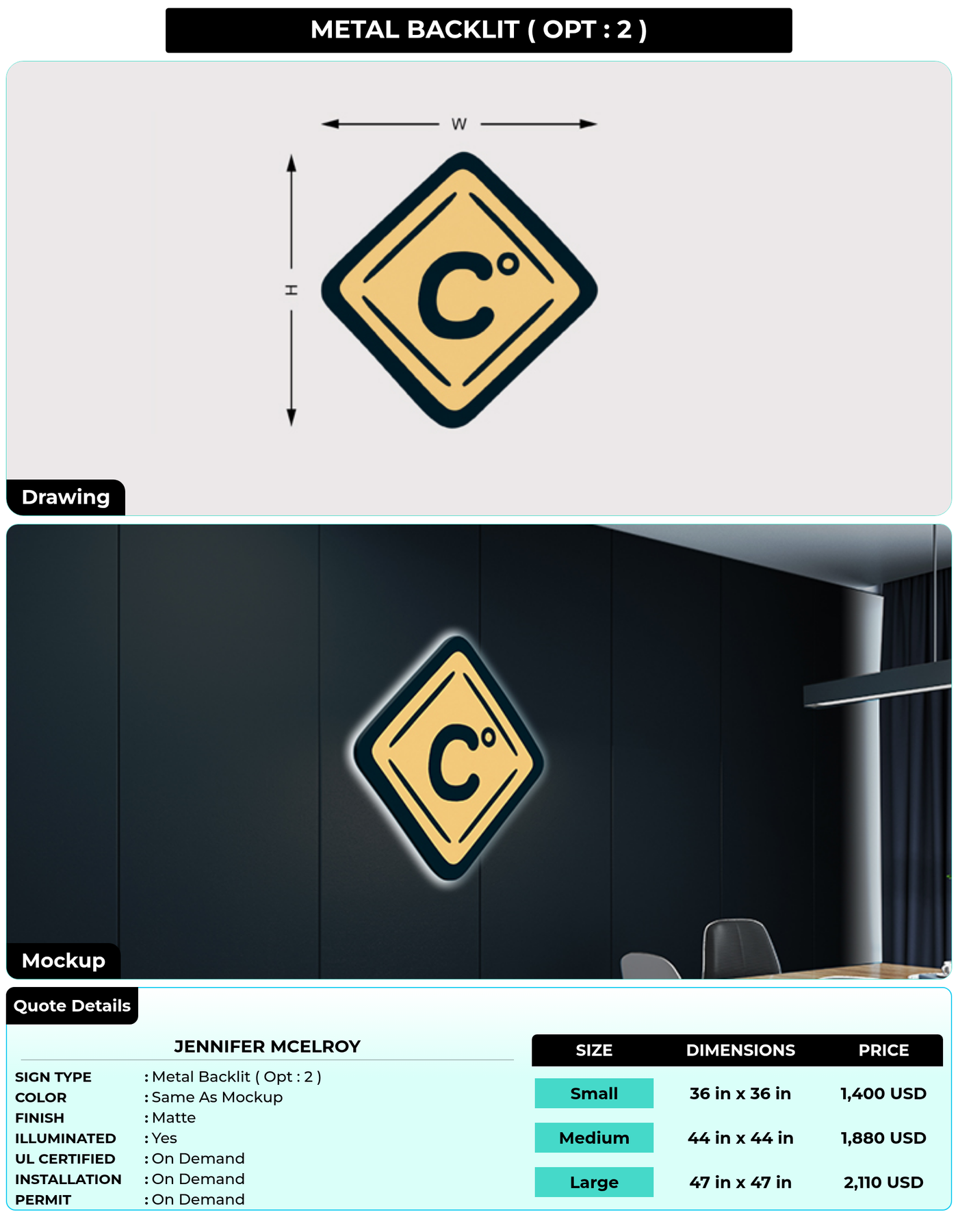 CUSTOM MOCKUP SIGN FOR Jennifer McElroy