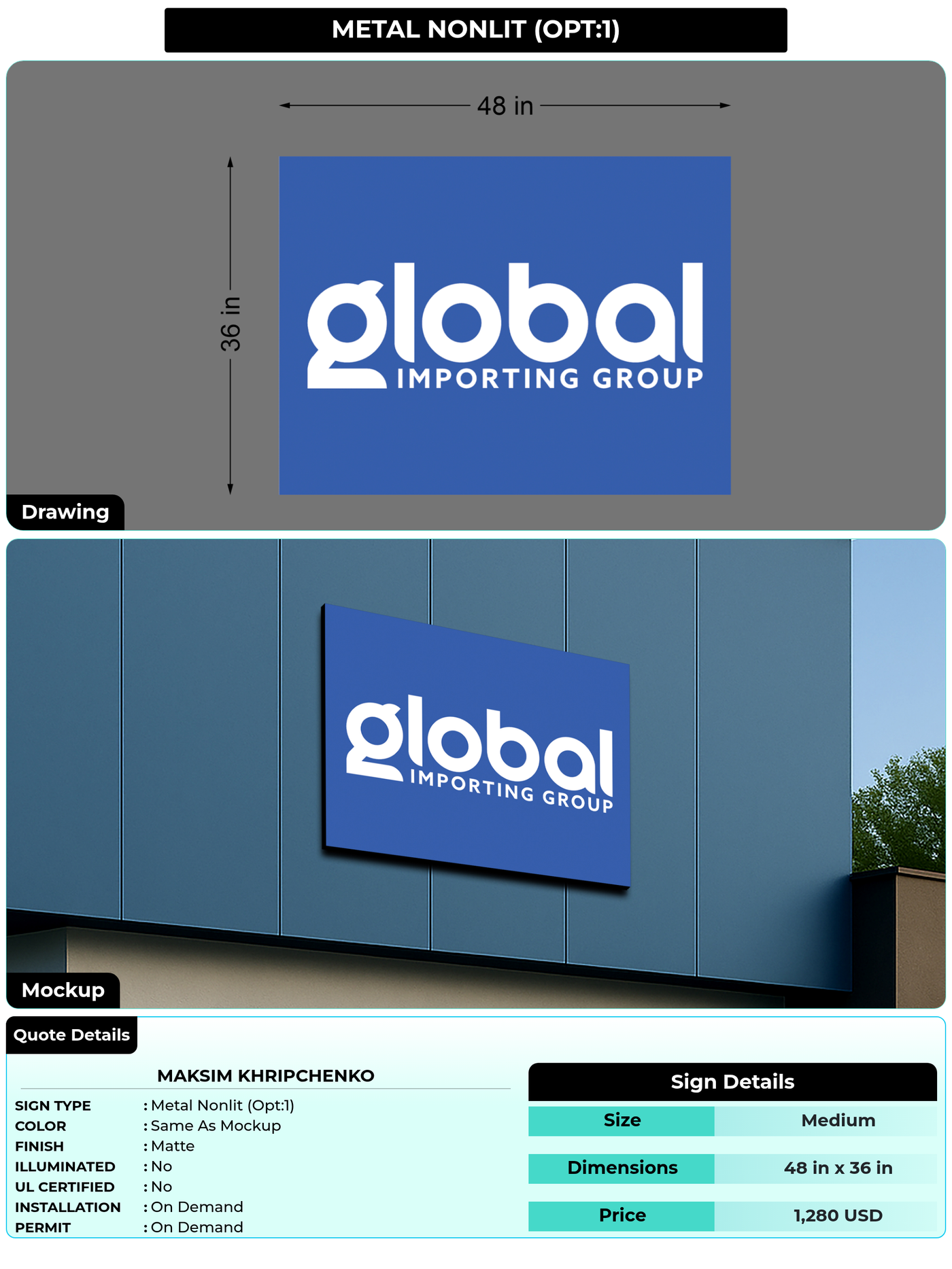 CUSTOM MOCKUP SIGN FOR Maksim Khripchenko