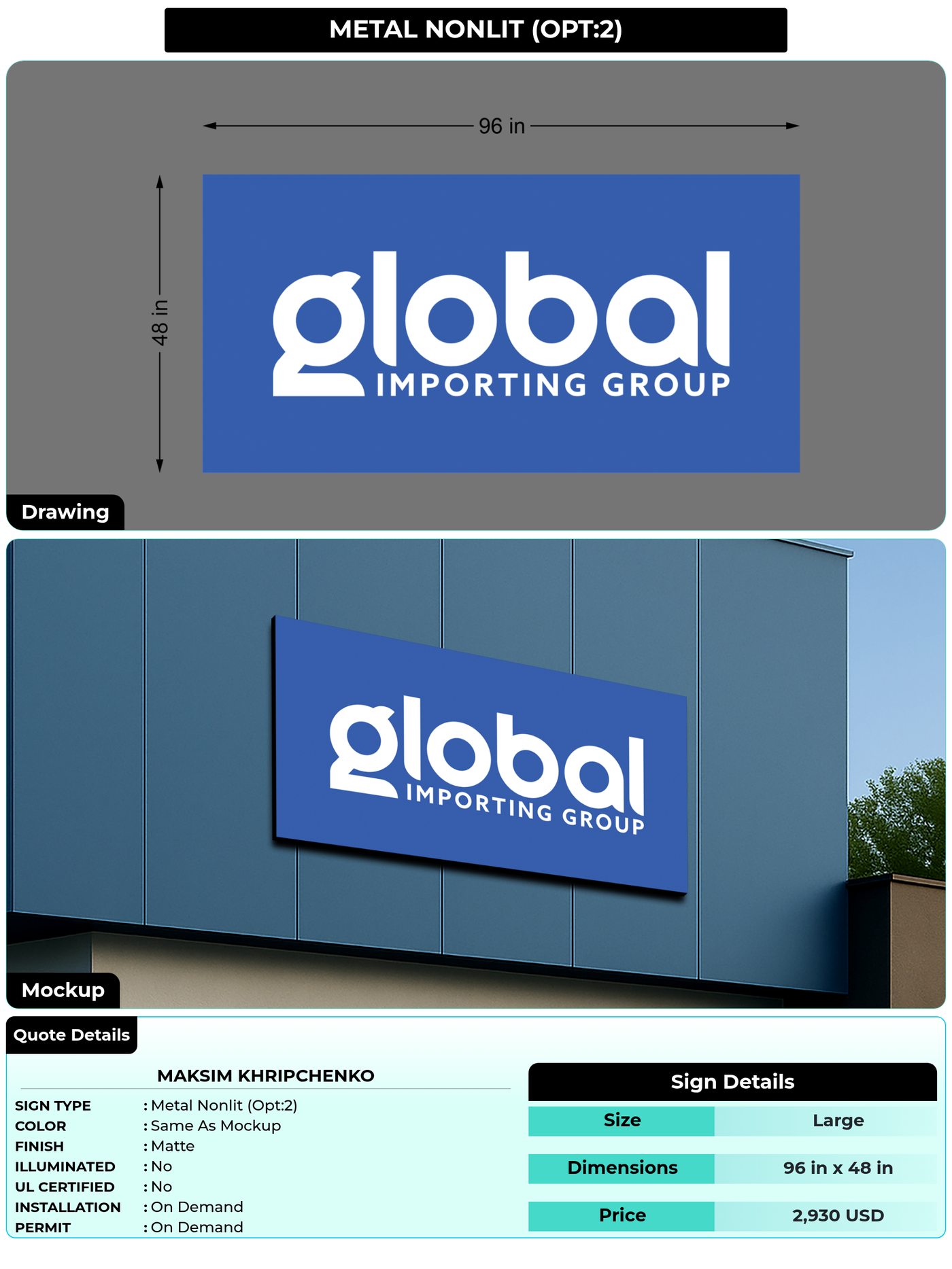 CUSTOM MOCKUP SIGN FOR Maksim Khripchenko