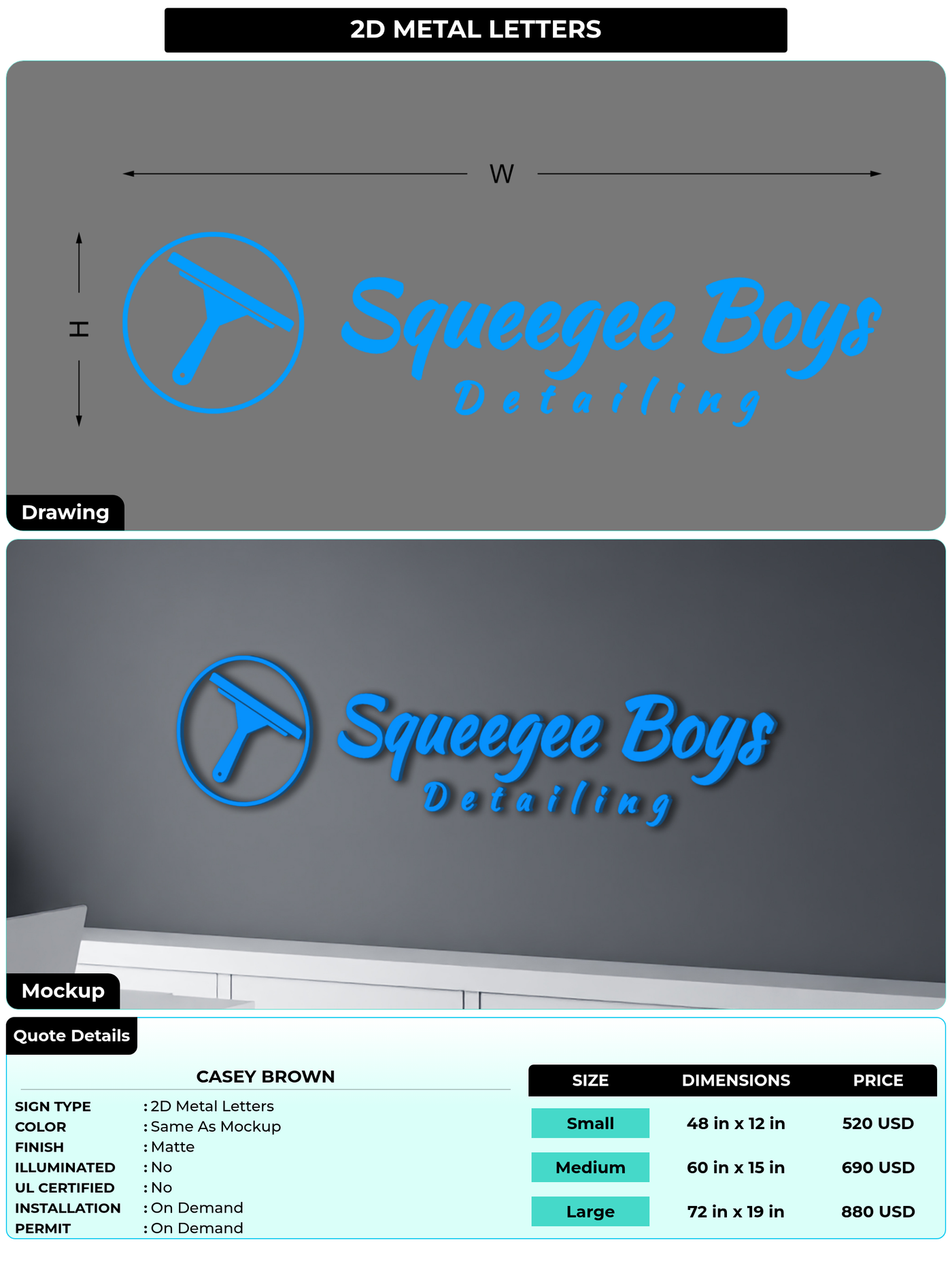 CUSTOM MOCKUP SIGN FOR Casey Brown
