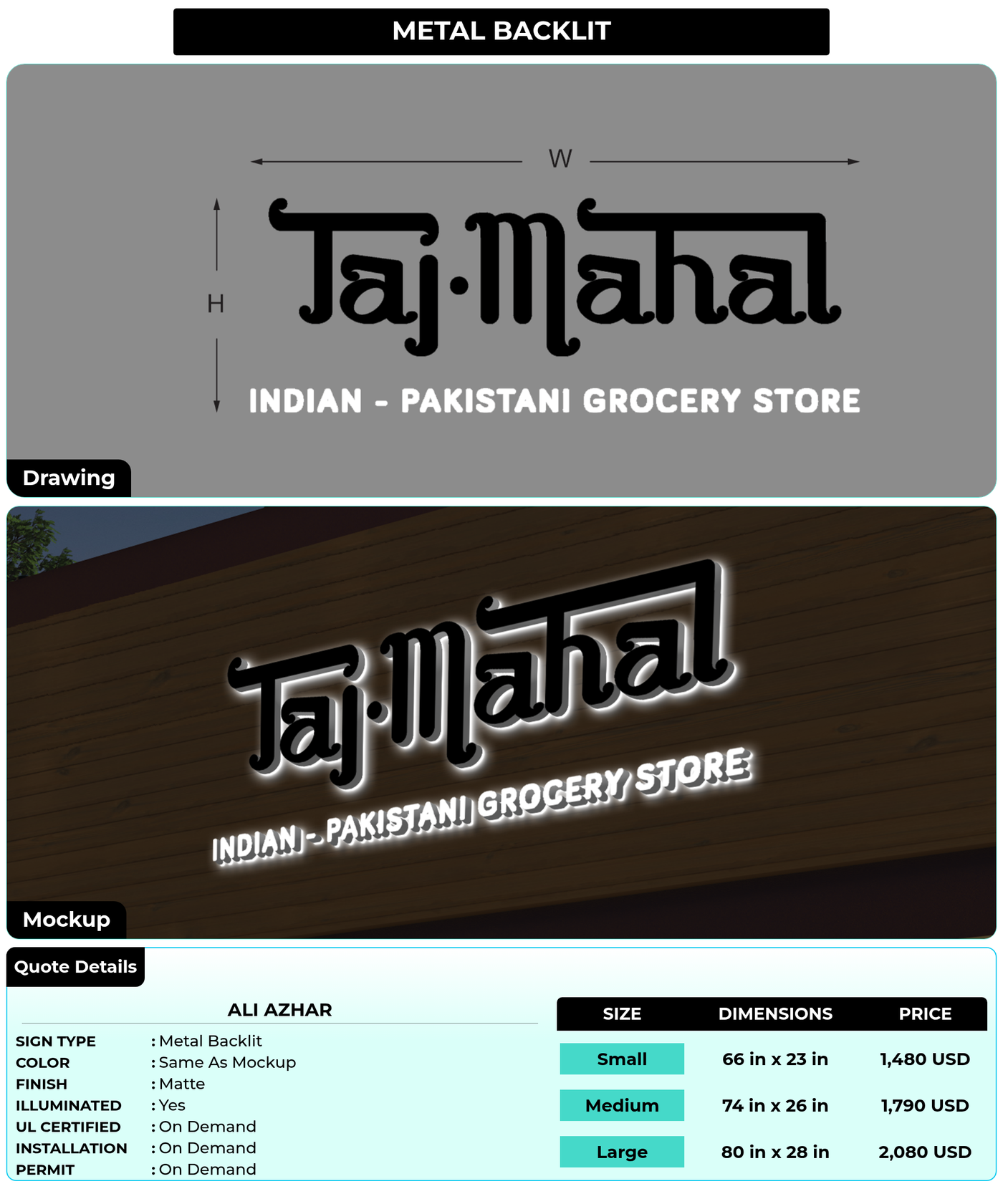 CUSTOM MOCKUP SIGN FOR Ali Azhar
