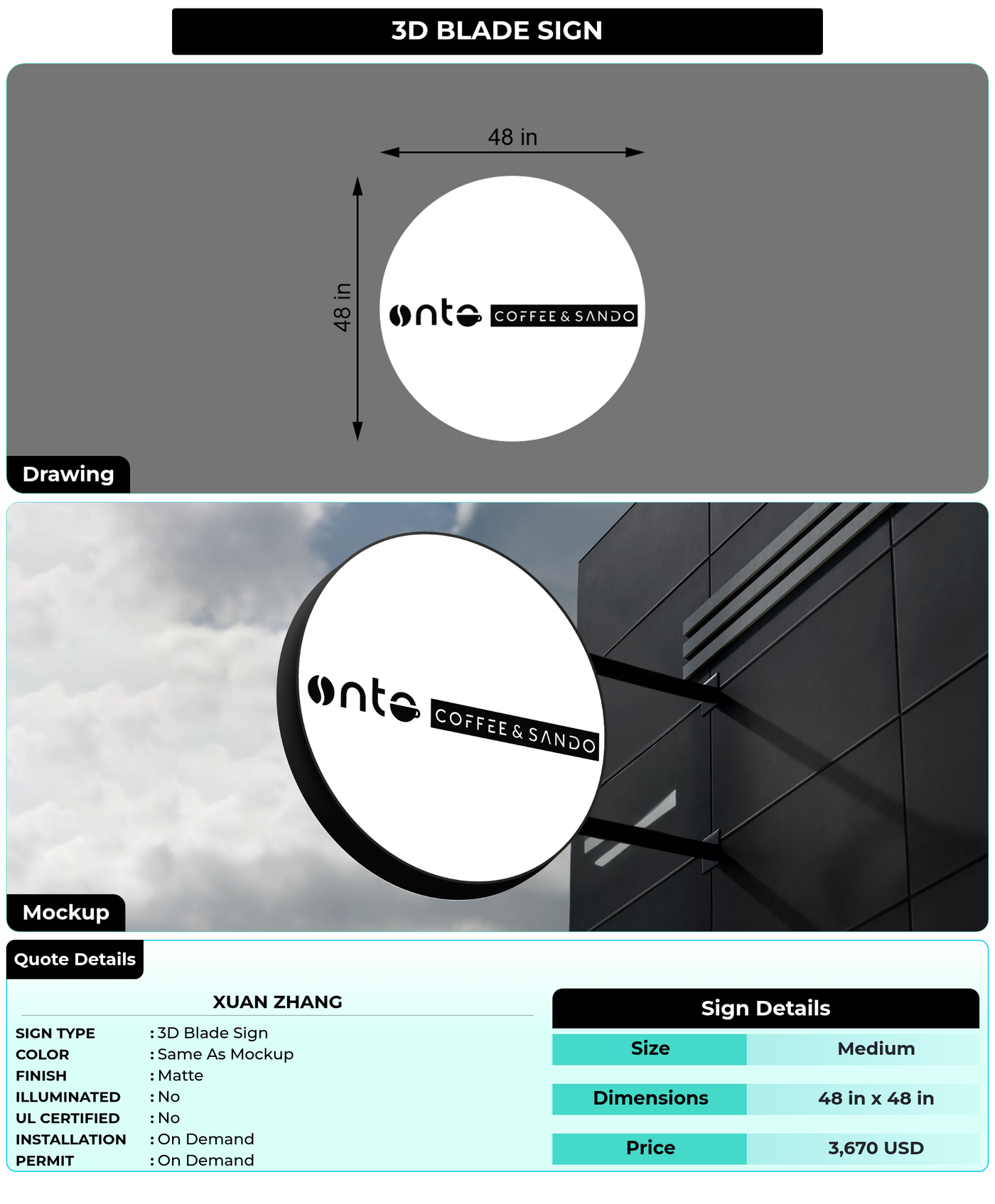 CUSTOM MOCKUP SIGN FOR Xuan Zhang