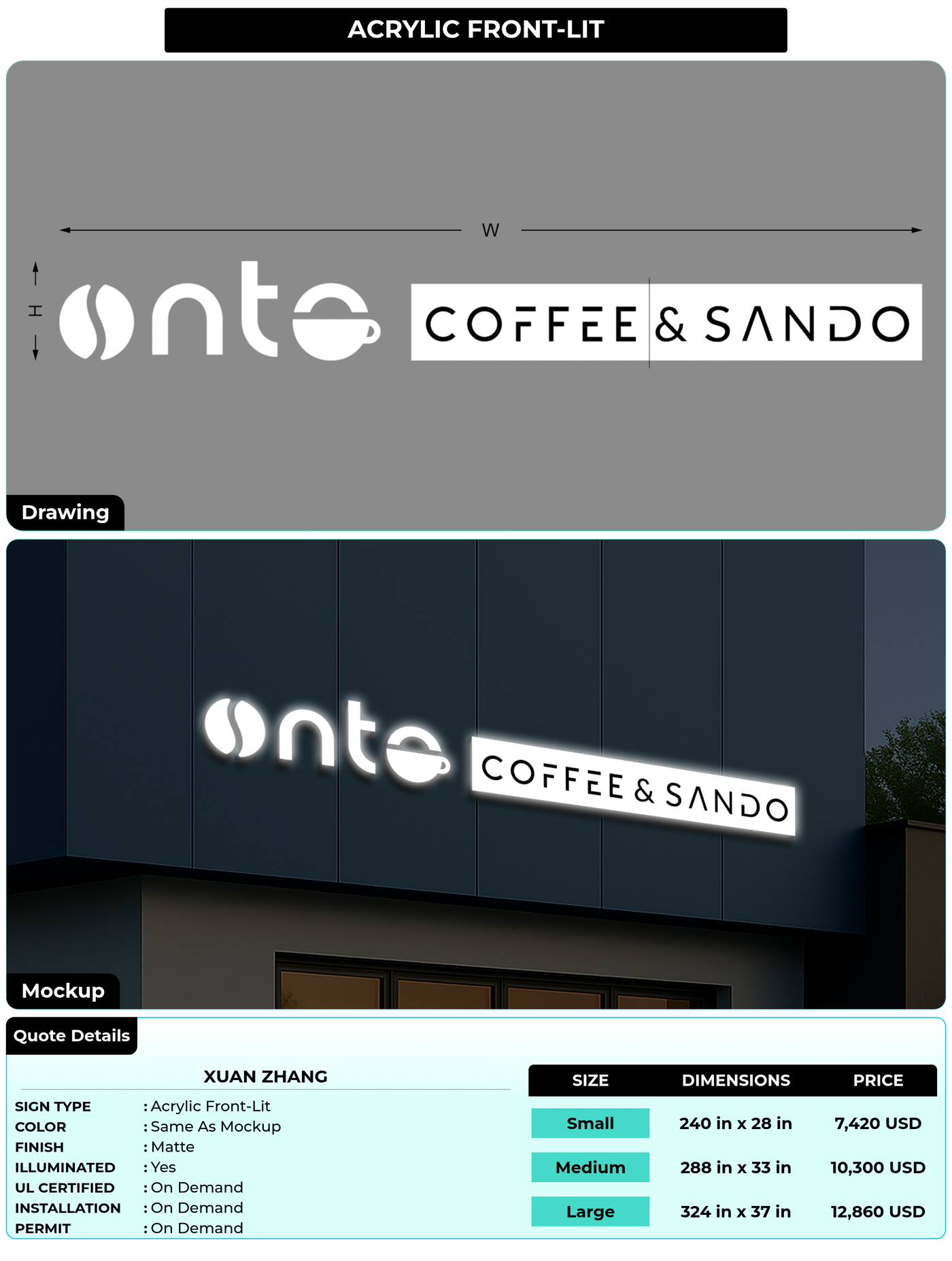 CUSTOM MOCKUP SIGN FOR Xuan Zhang