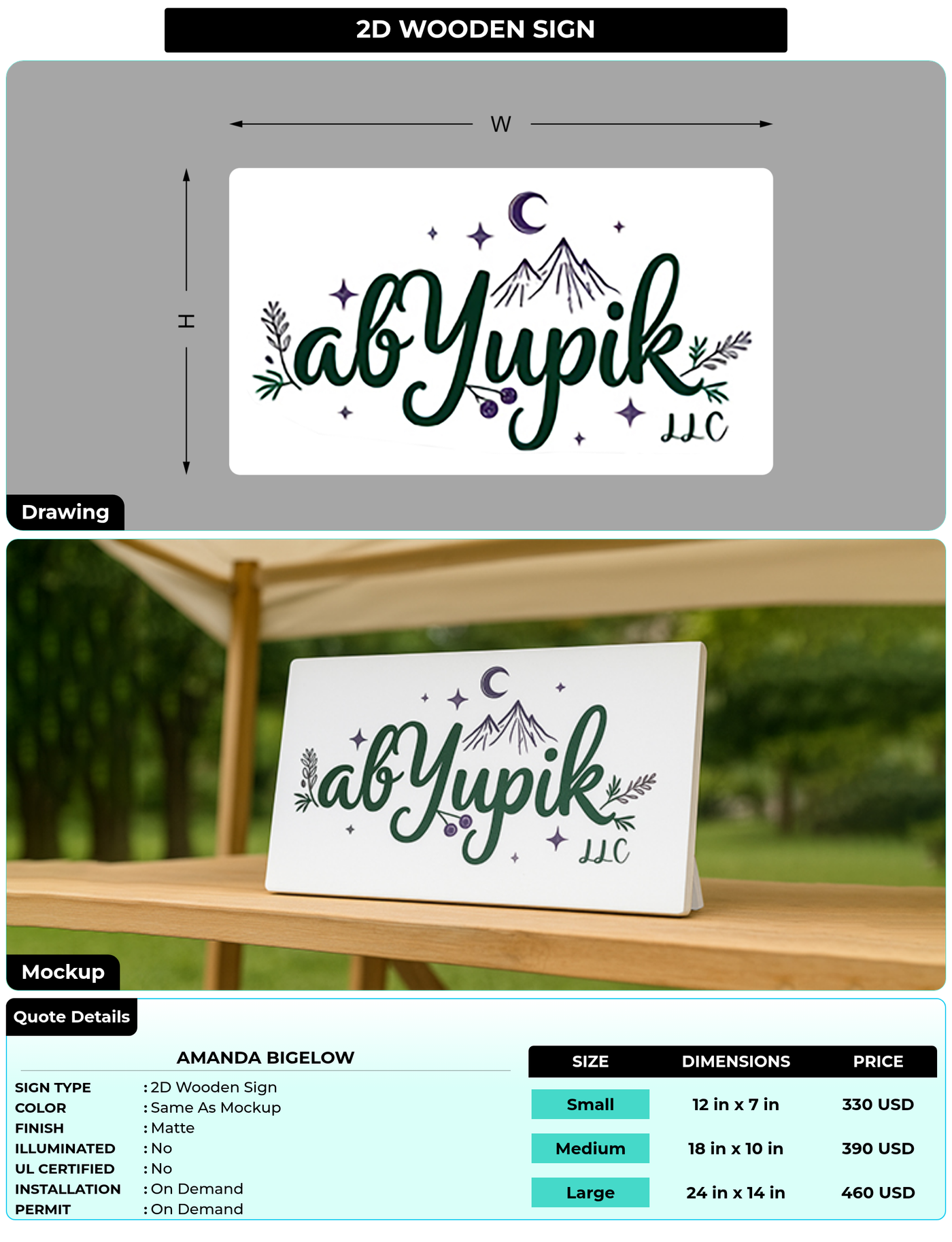 CUSTOM MOCKUP SIGN FOR amanda bigelow