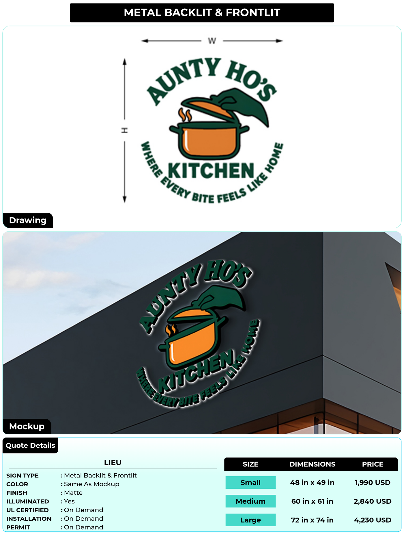 CUSTOM MOCKUP SIGN FOR lieu