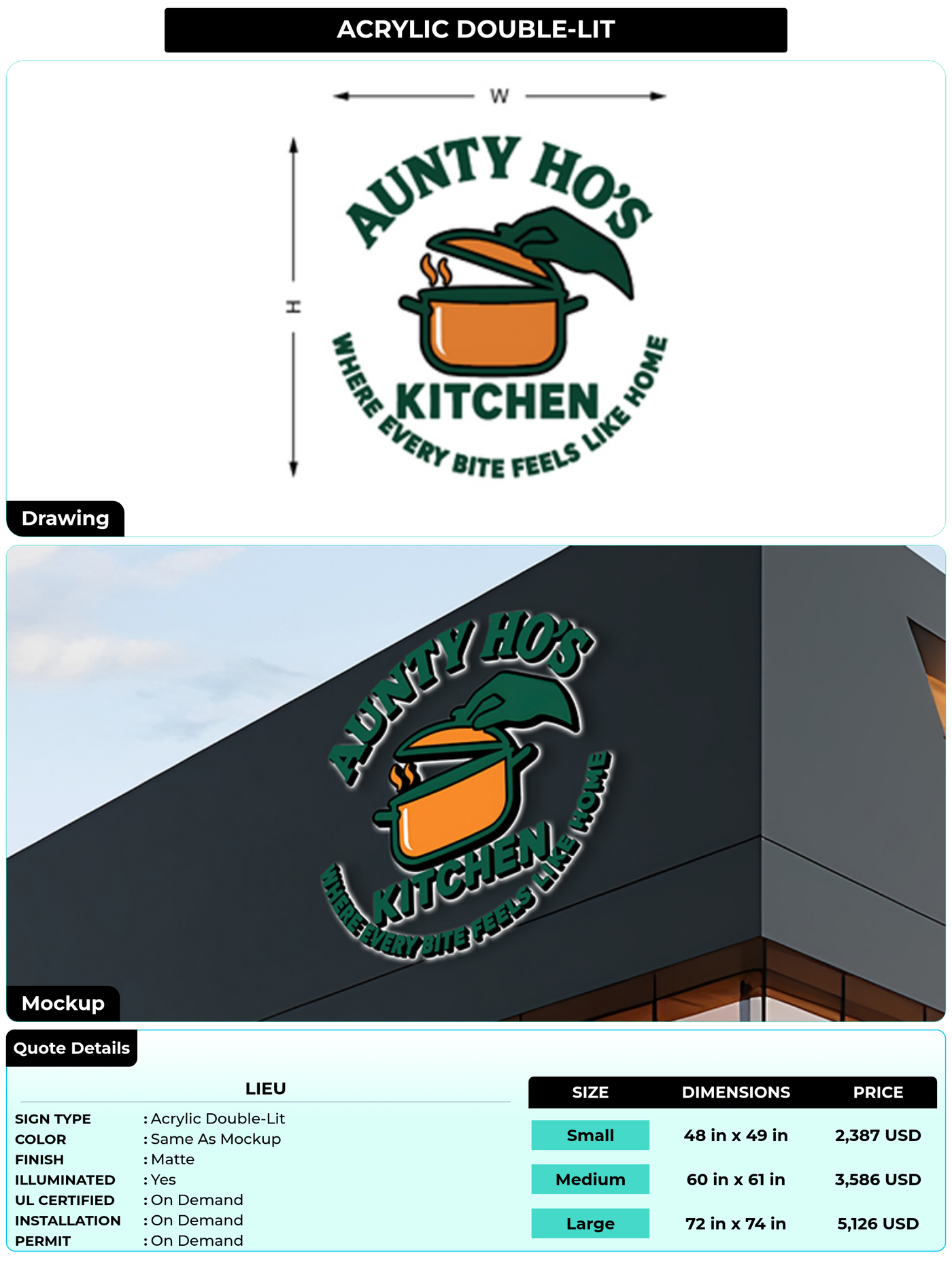 CUSTOM MOCKUP SIGN FOR lieu