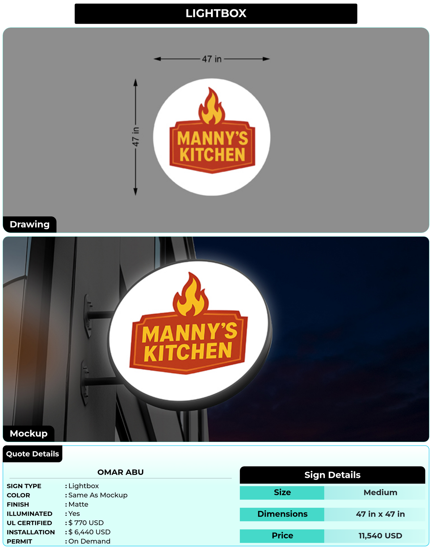 CUSTOM MOCKUP SIGN FOR Omar abu