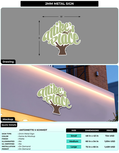 CUSTOM MOCKUP SIGN FOR Antoinette S Schmidt