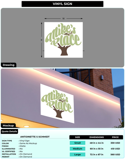 CUSTOM MOCKUP SIGN FOR Antoinette S Schmidt