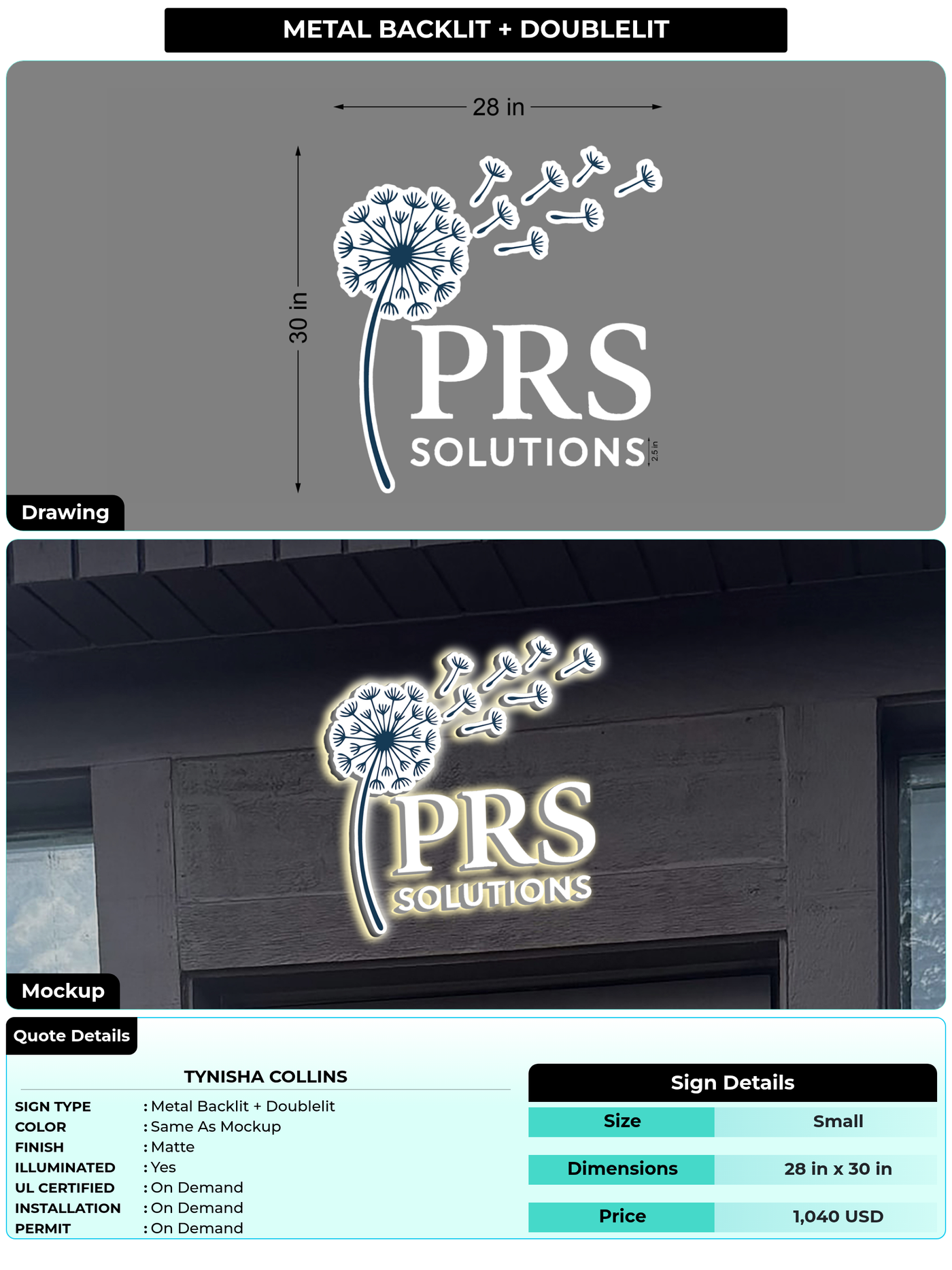 CUSTOM MOCKUP SIGN FOR Tynisha Collins
