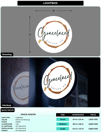 CUSTOM MOCKUP SIGN FOR Grace Martin