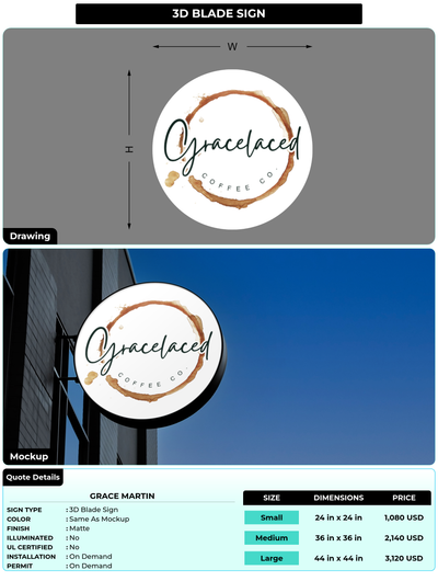 CUSTOM MOCKUP SIGN FOR Grace Martin
