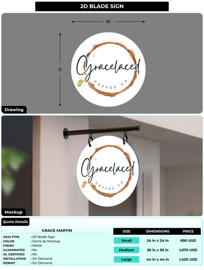 CUSTOM MOCKUP SIGN FOR Grace Martin