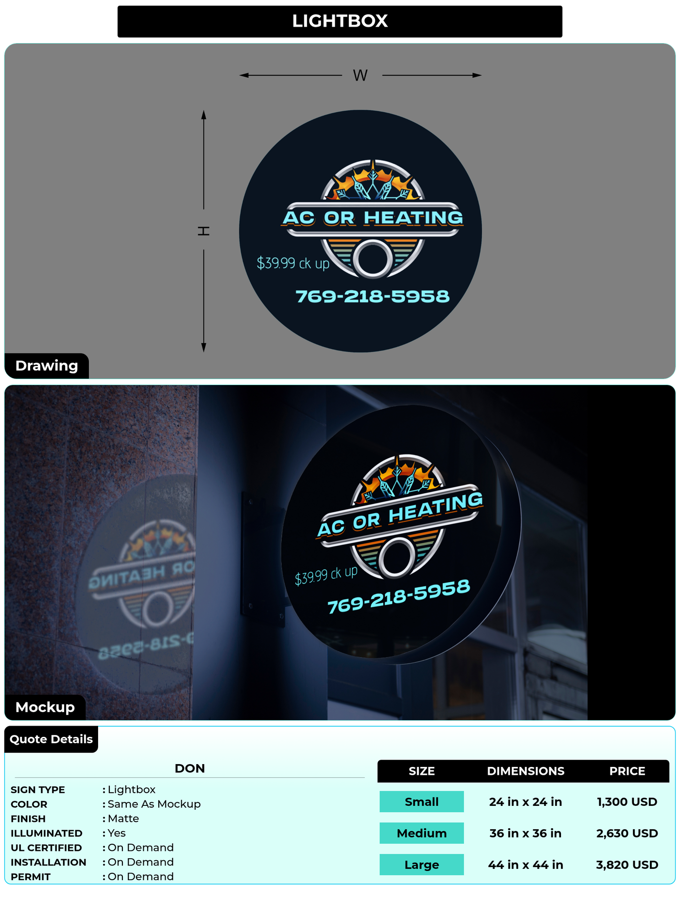 CUSTOM MOCKUP SIGN FOR Don
