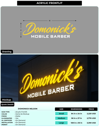 CUSTOM MOCKUP SIGN FOR Domonick Nelson