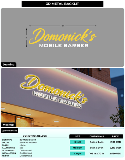 CUSTOM MOCKUP SIGN FOR Domonick Nelson
