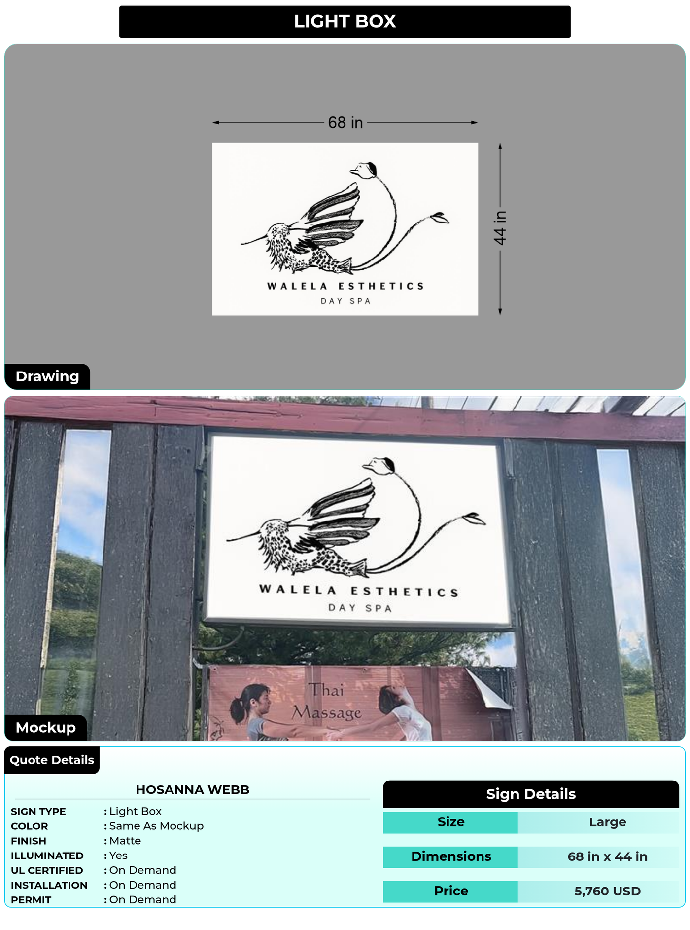 CUSTOM MOCKUP SIGN FOR Hosanna Webb