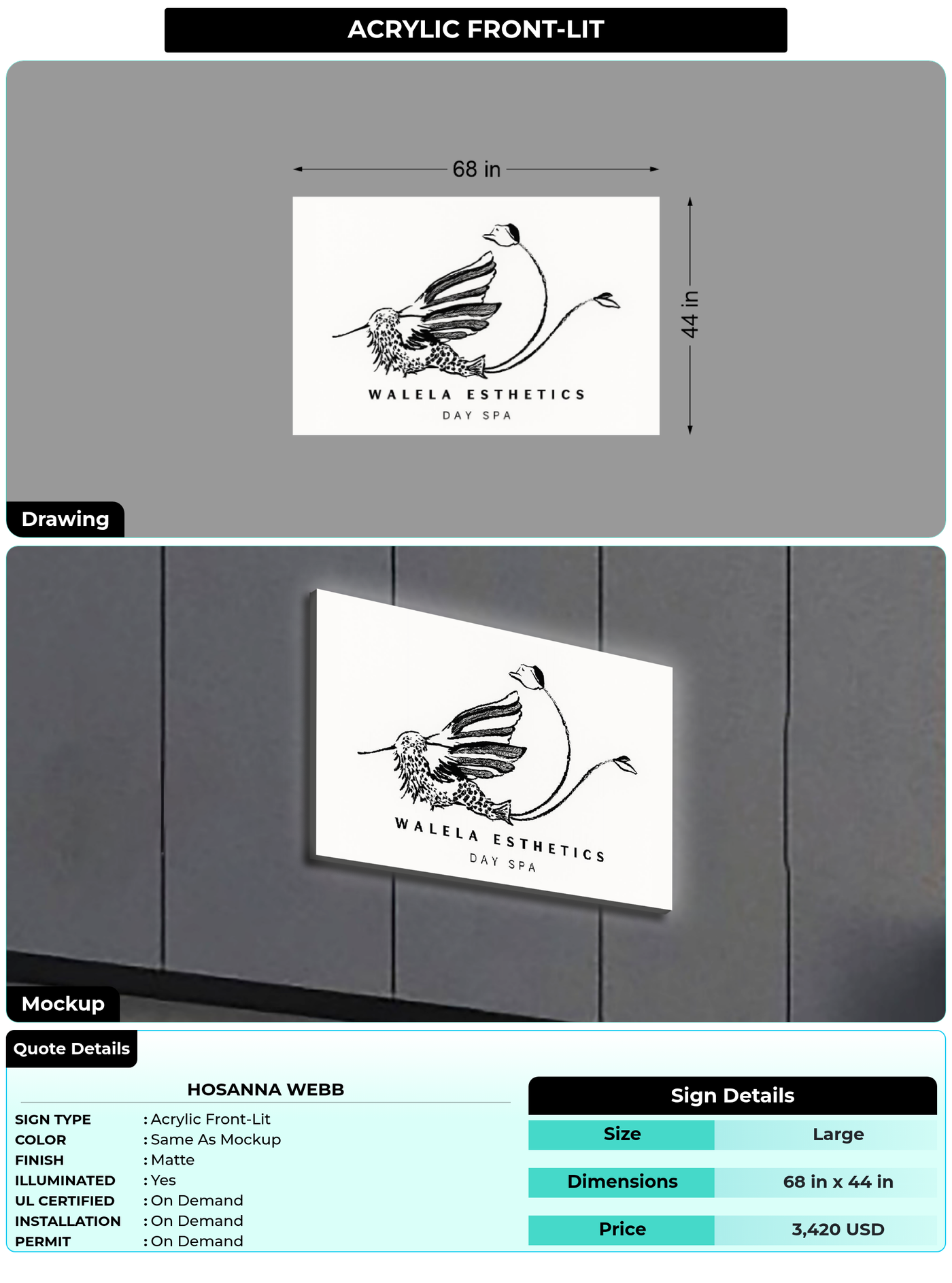 CUSTOM MOCKUP SIGN FOR Hosanna Webb